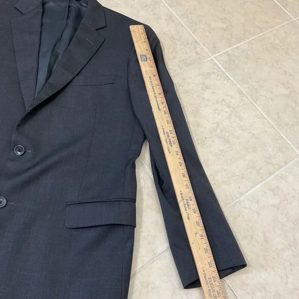 Brooks Brothers Mens  Estrato Trabaldo Togna Blazer Italy 40R Charcoal Black  *